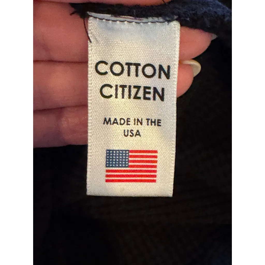 Cotton Citizen‎ Dress Women Small Black Waffle Knit Monaco Thermal Hoodie Mini - Image 11