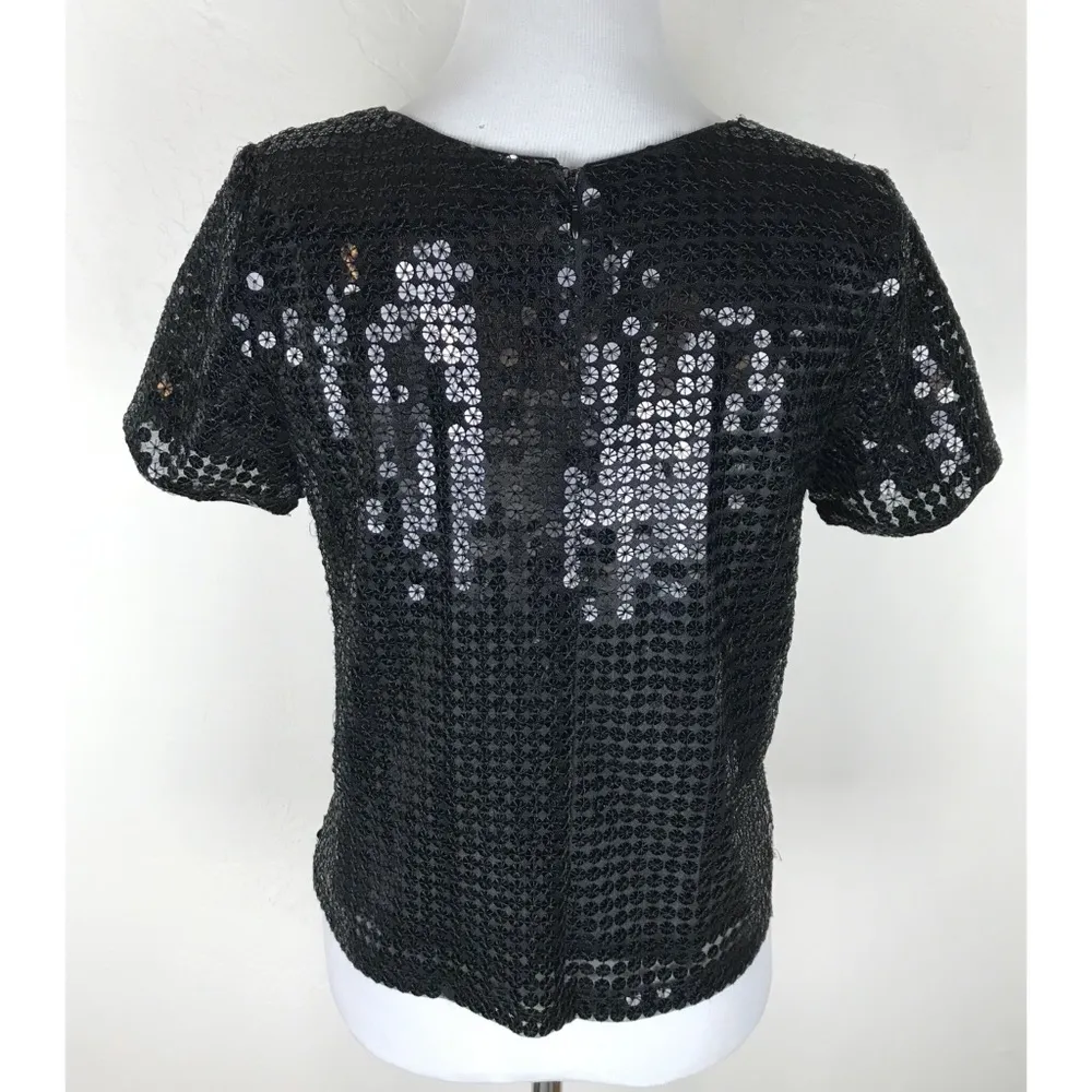 J.O.A Black Sequin Crop Top - Image 3