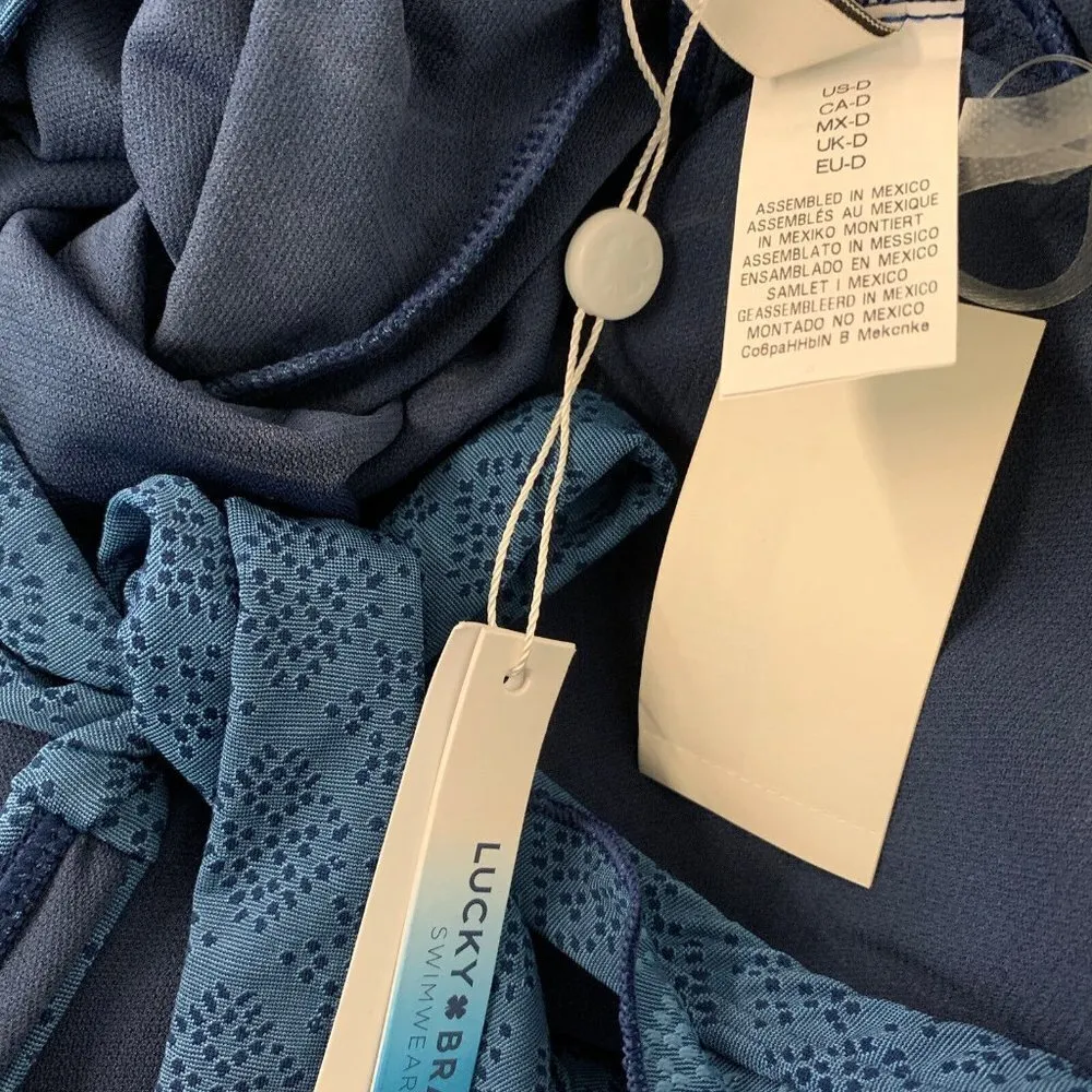 Lucky Brand Women Size D Blue Printed All the Frills Tankini Top Swim Separate - Image 3