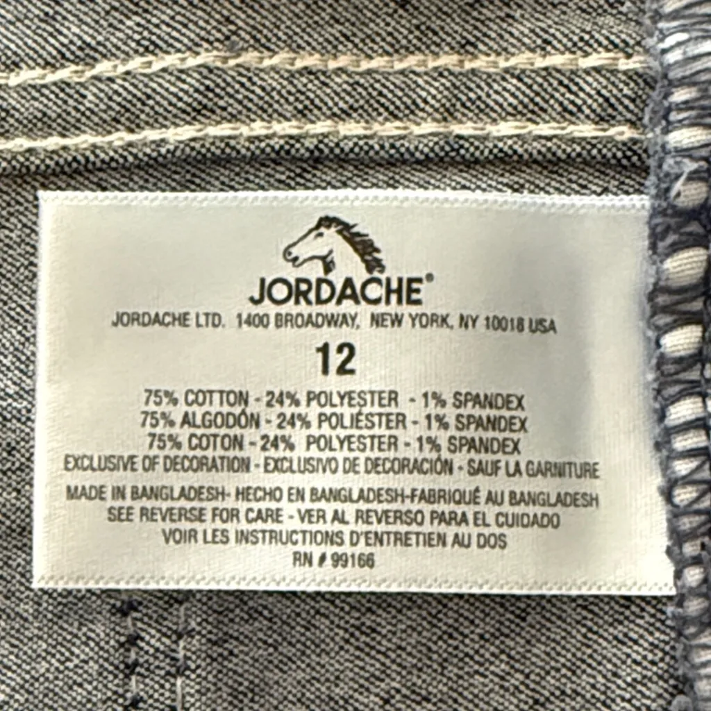 JORDACHE Blue Leaf Print Jeans Size 12 - Image 14