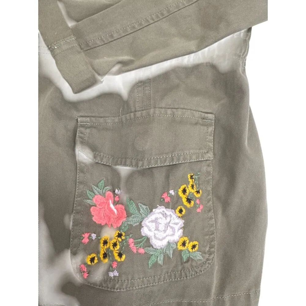 Ruff Hewn Womens Military Green Embroidered Cotton Jacket L SKU 7816 - Image 7