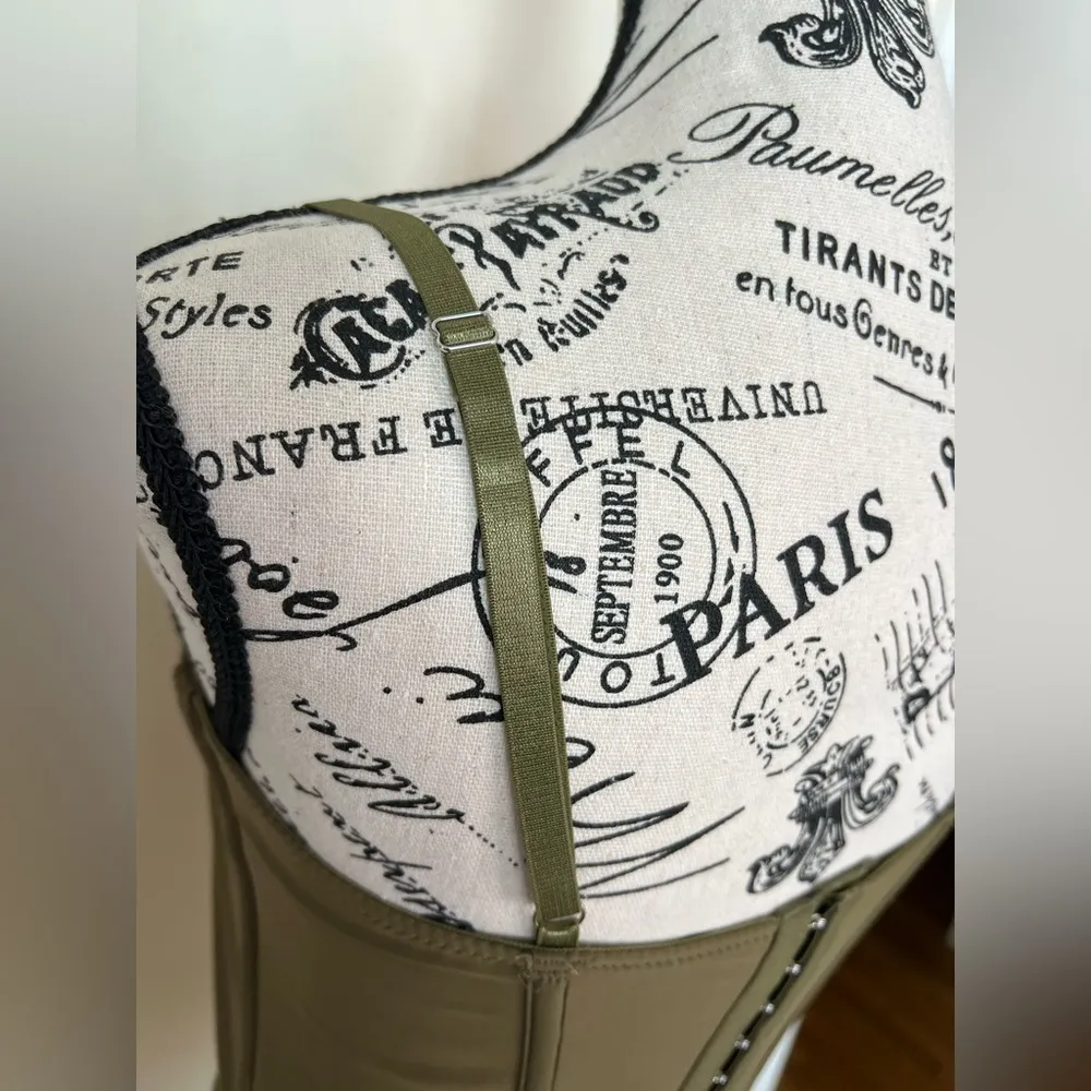 Out‎ From Under - Urban Outfitters -  Corset Top Olive Green Large NWOT - Image 5