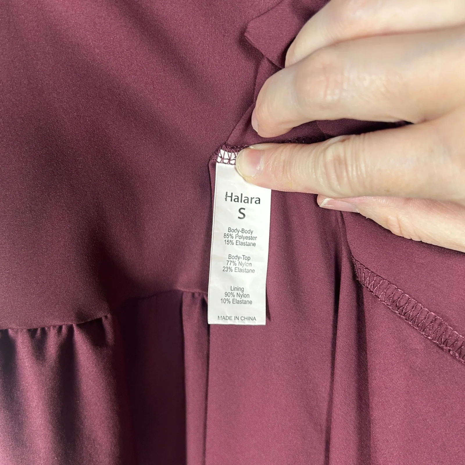 Halara Breezeful Backless High Low Flowy Midi Quick Dry Dress‎ Burgundy Small - Image 10