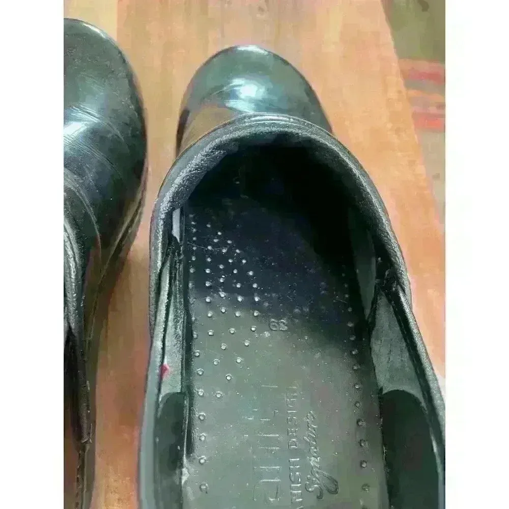 Sanita Signature Original Black Sparkle Glitter Patent Leather Danish Clog,sz 39 - Image 11