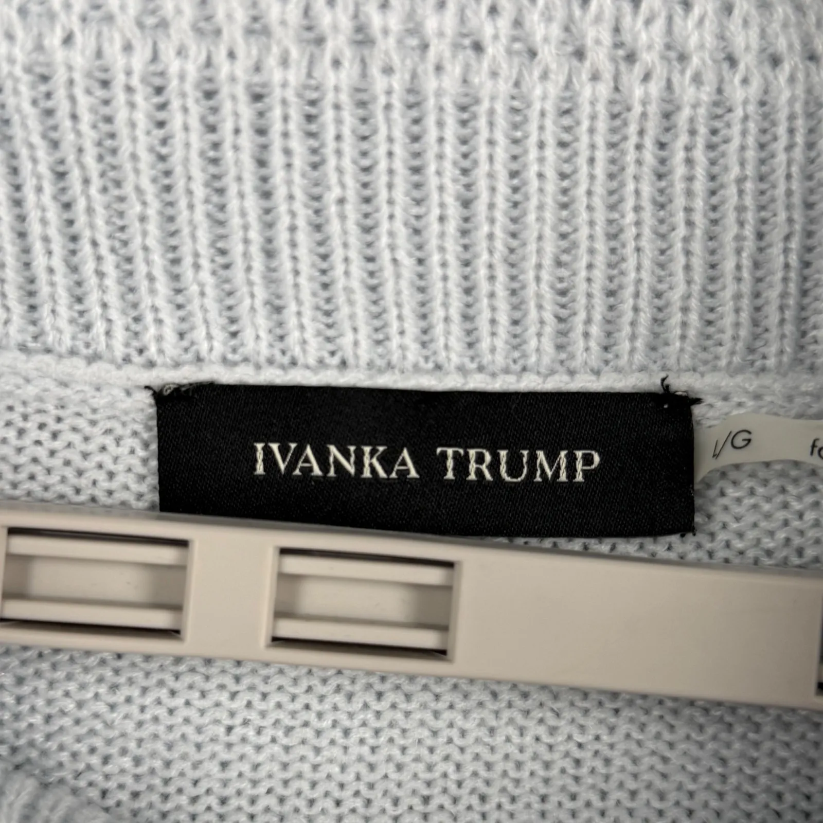 Ivanka Trump Light Blue Cowl Neck Sweater Small Pastel Knit Texture Hem Pullover - Image 6