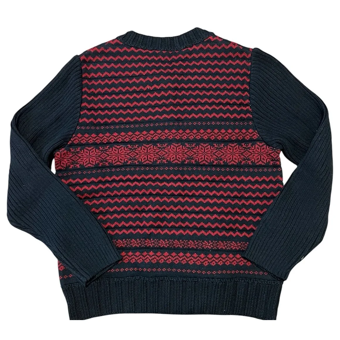 Susan Bristol Red And Black Button up 100% Cotton Quilted Lined Cardigan Sz S - Image 2