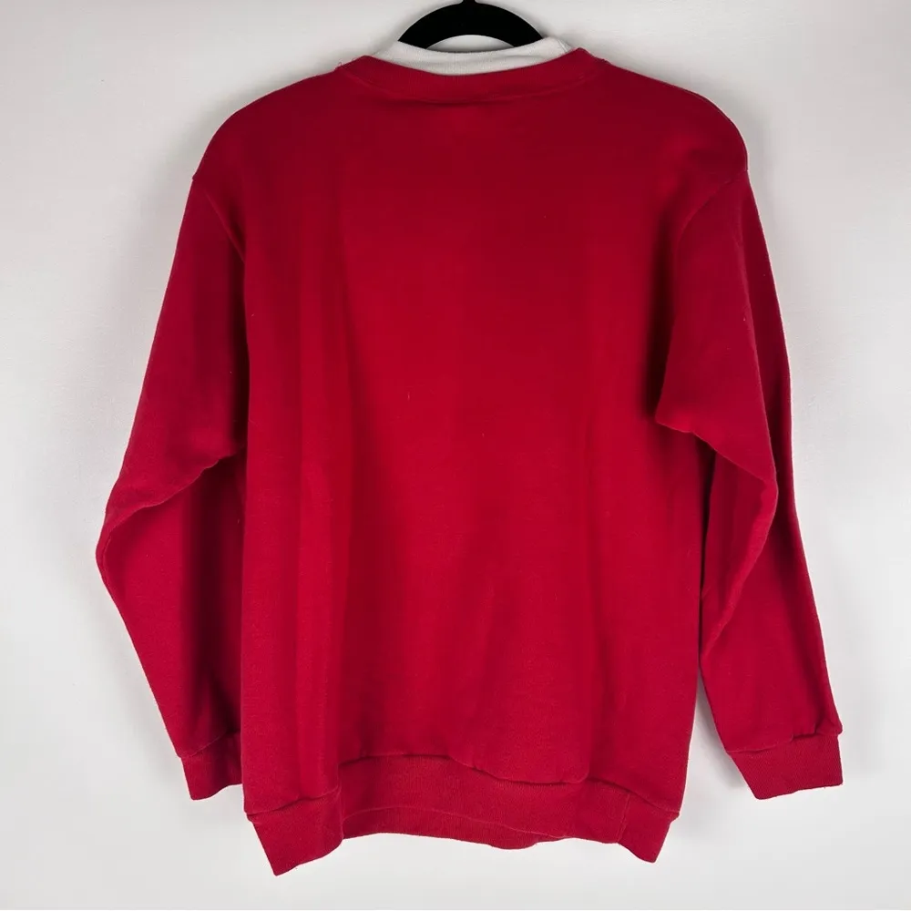 Vintage 1990s Schools Over Embroidered Red Crewneck Sweatshirt Size undefined - Image 5