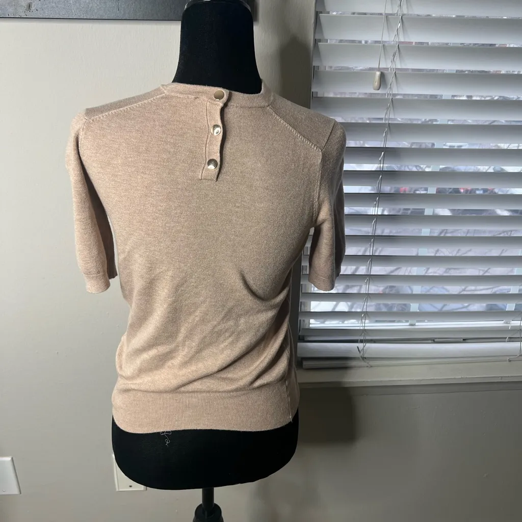 ZARA Short sleeve sweater gold buttons small - Image 9