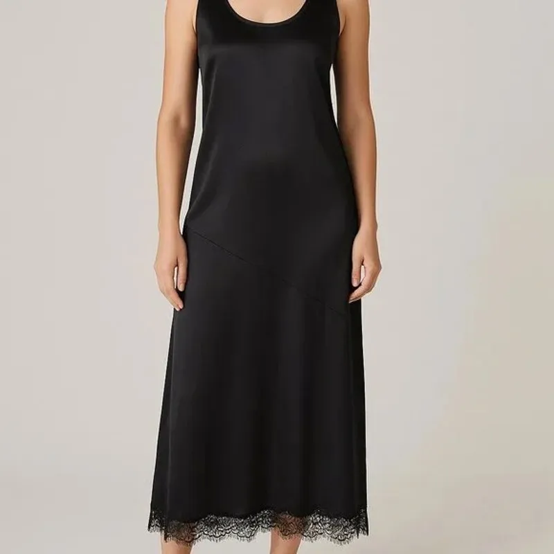 NWT Gold Hawk Chris Bias Tank Silk Maxi Dress Fuchsia Pink Size Small Lace Trim - Image 2