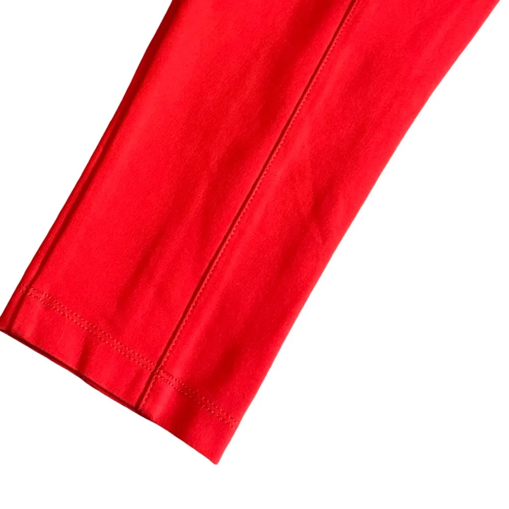 Betabrand Bright Red Cropped Length Pointe Pants Pull-On Seam Leggings Sz Small - Image 9
