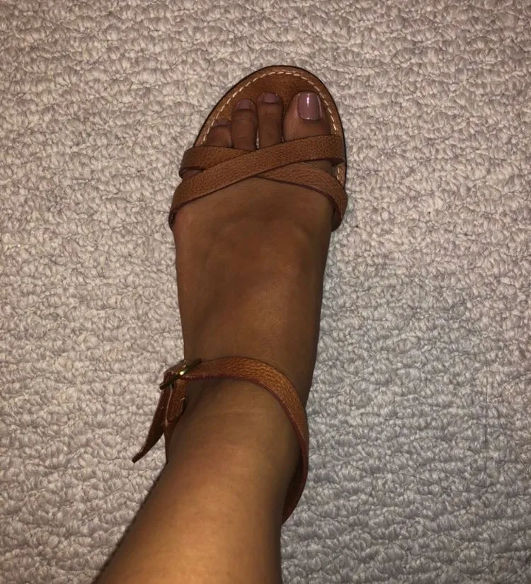 brown leather sandals Size 8 - Image 3