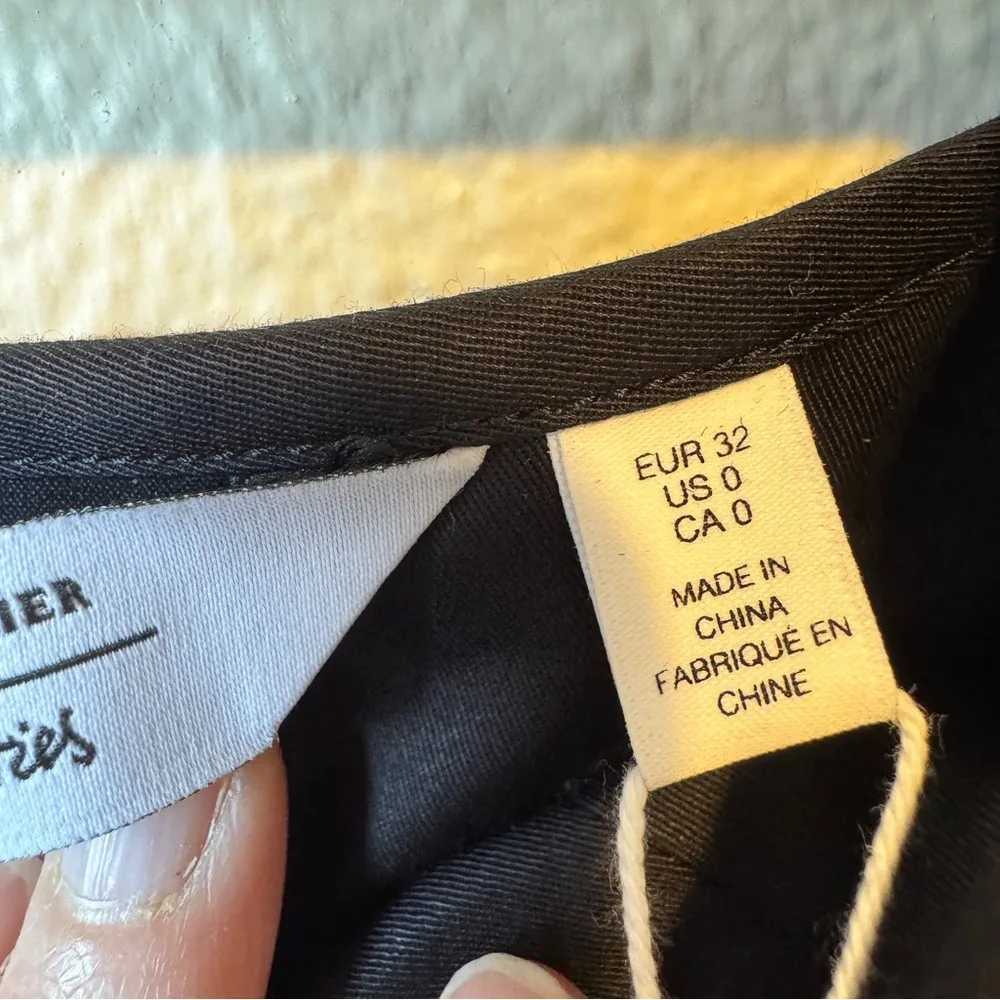 & Other Stories Black Puff Sleeve Mini Dress Womens 0 Preppy Linen Casual Classy - Image 4