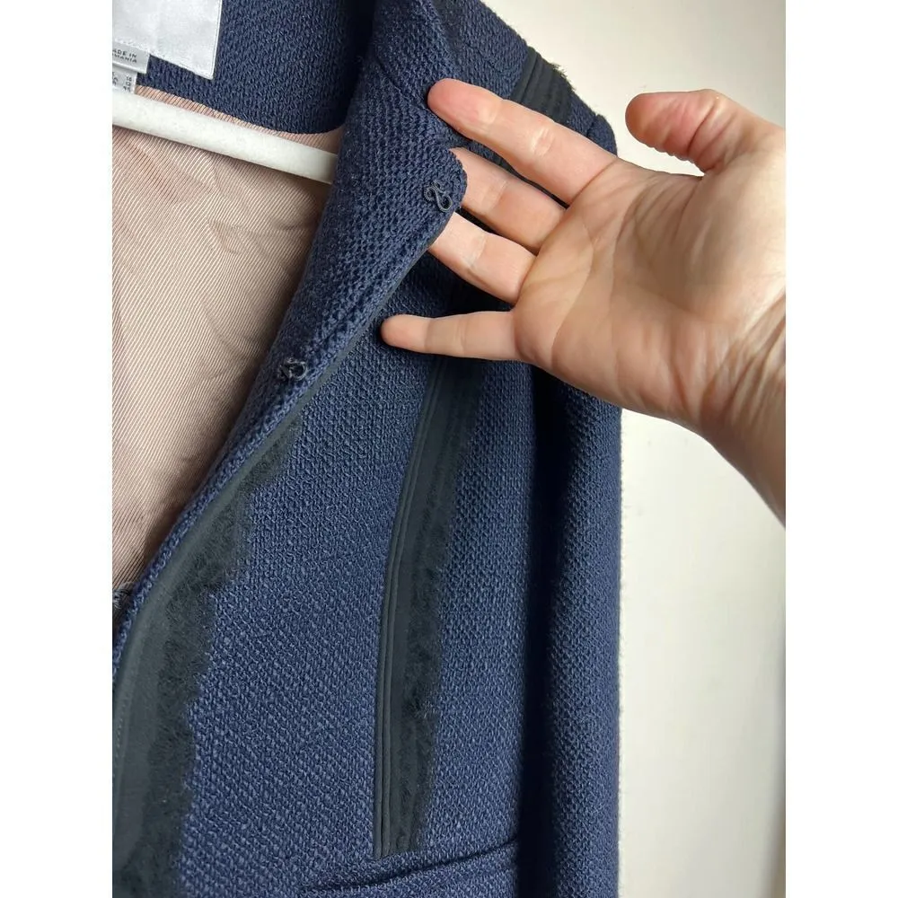 L.K. Bennett Navy Esther Tweed Jacket Sz. 12 - Image 5