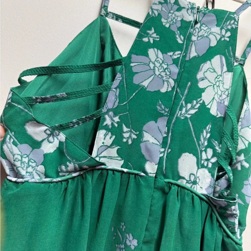 Free People Meadow Rue Green Floral Jumpsuit. Size 6 - Image 8