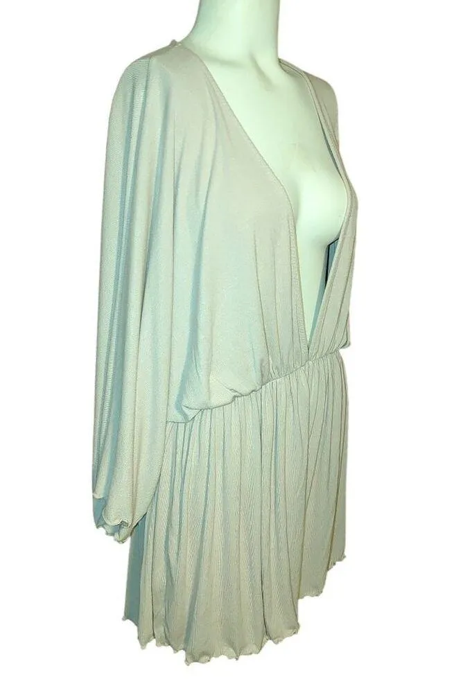 Beach Large Pleaded Bell Romper Bathsuit Cover Up Cream Size undefined - Image 5