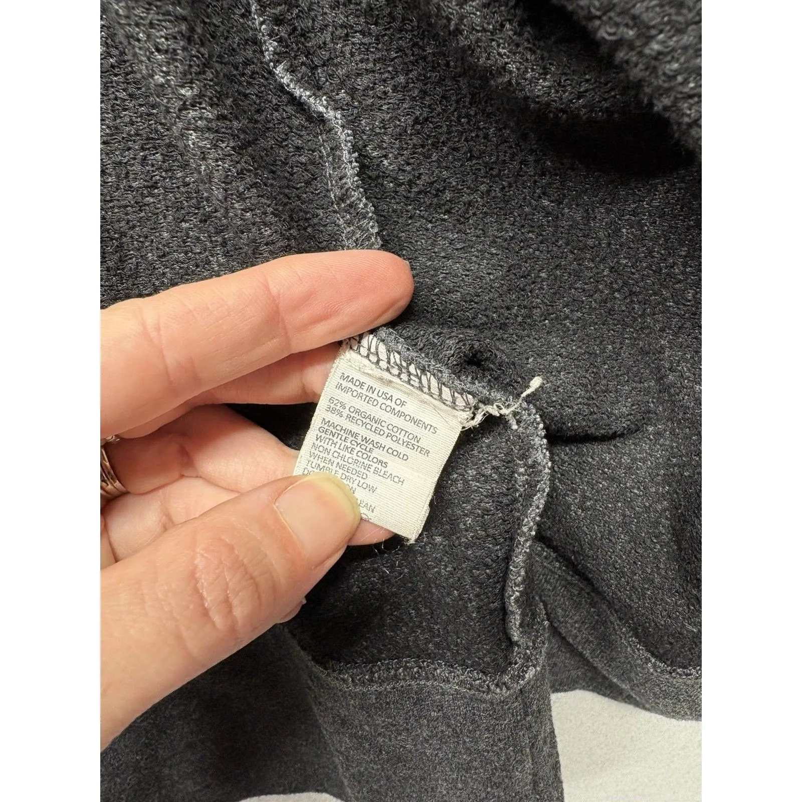 prAna Centerpiece Wrap Sweater Cardigan Gray Organic Cotton Size Medium Womens - Image 3