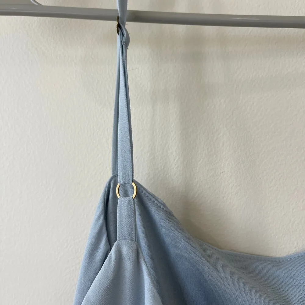 Show Me Your Mumu Lauren Tie Maxi Dress Steel Blue Chiffon Size Small NWT - Image 12