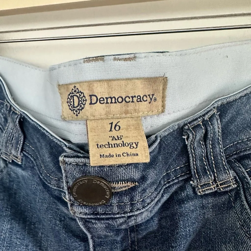 Democracy Women’s 16 Ab Technology Blue Denim Ankle Skimmer Stretch Jeans - Image 2