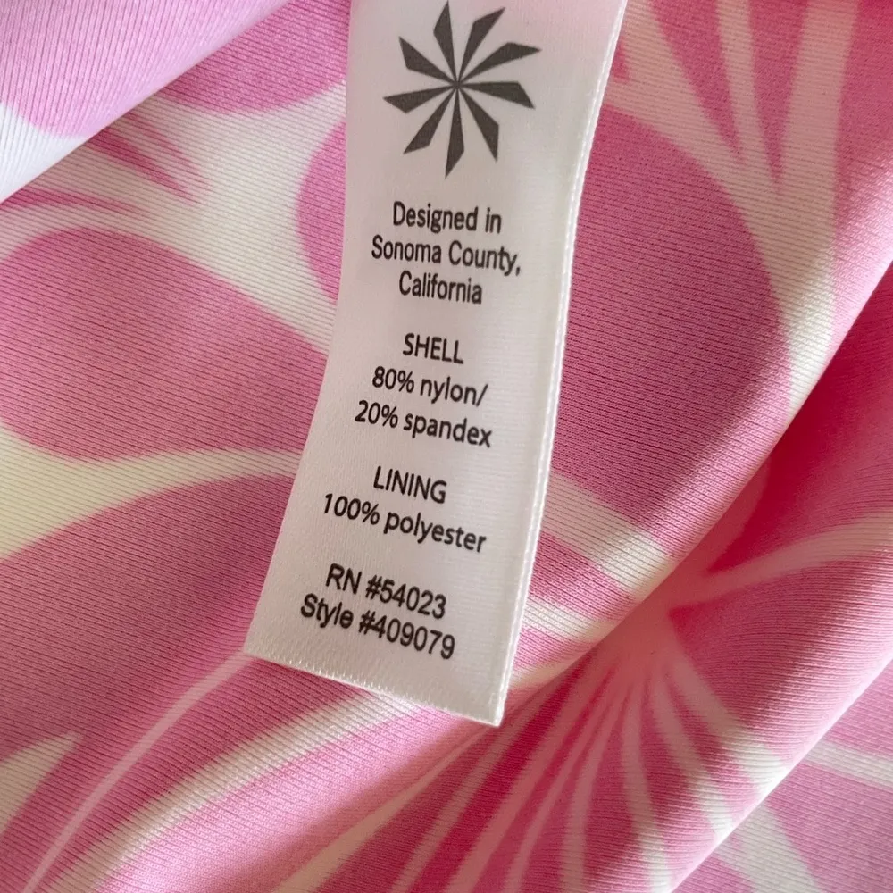 Athleta Kokomo Halter Swim Sport Dress XXS Pink Floral Print Bra Insert - Image 7