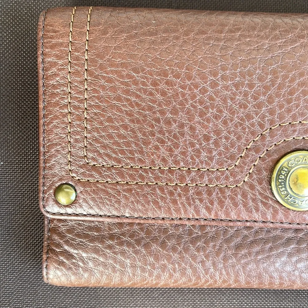 Coach leather Brown long Wallet, Established 1941 with a check holder - Image 14