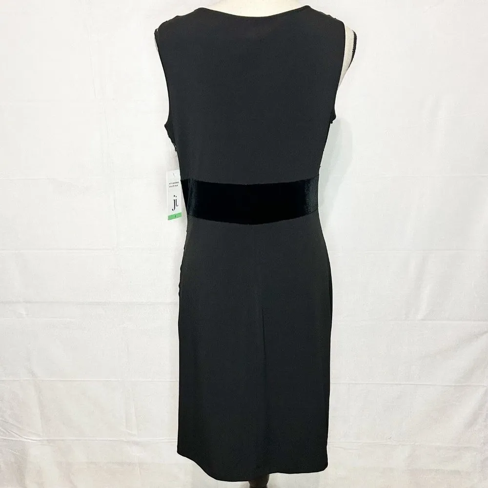 Julia Jordan Sleeveless Black Silver Sequin Velvet Waist Tiered Dress Sz 8 NWT - Image 8