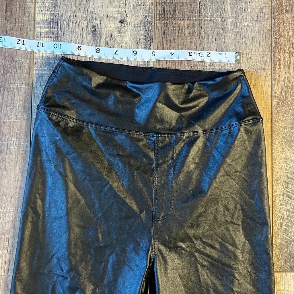 Aerie Offline High Rise Faux Leather Black Leggings - Size Small - Image 7
