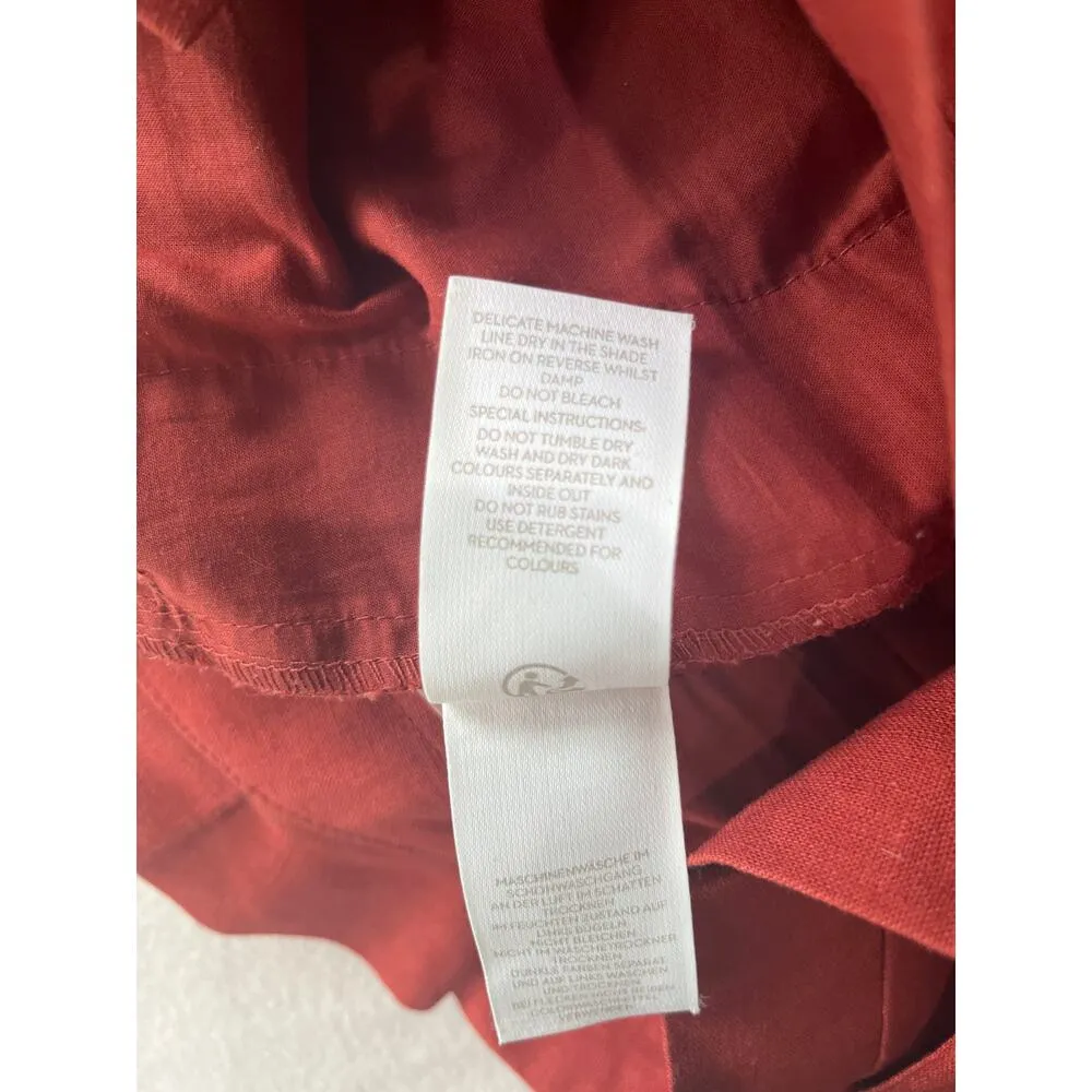 Boden St Ives Paper Bag Shorts in Brick Red Sz 6 - Image 7