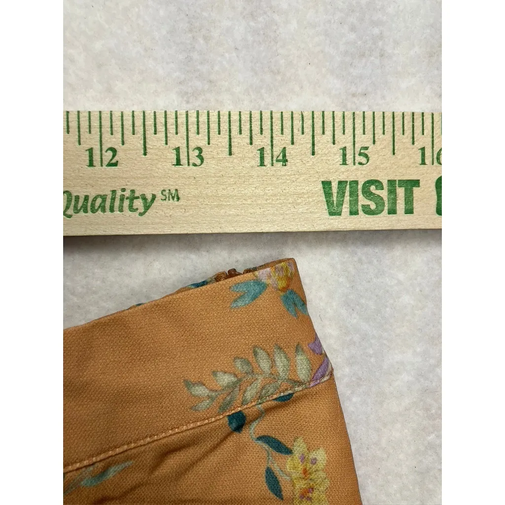 ALAMIA Women's Coral Floral Print Button Down Blouse and Tiered Skirt Set Size L Orange Size L - Image 6