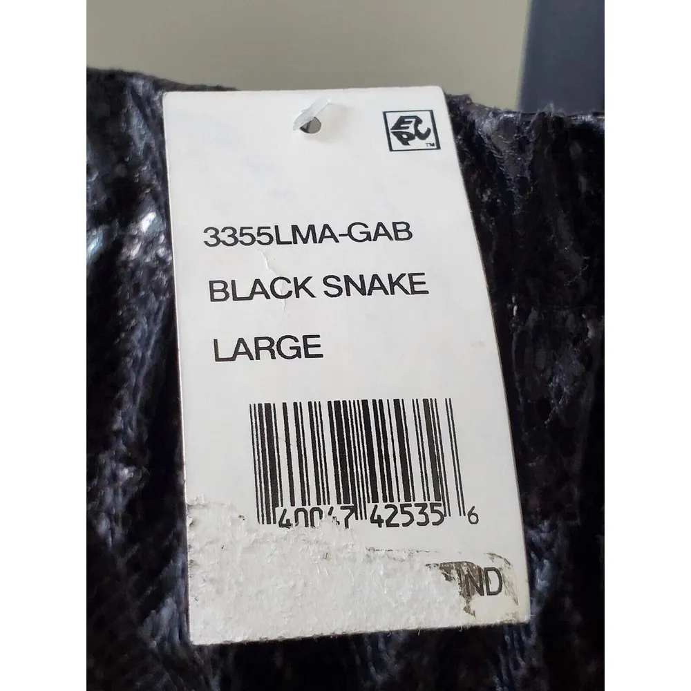 Ley Den Women’s Black Snake Faux Leather Straight Casual Mini Skirt Size Large - Image 6