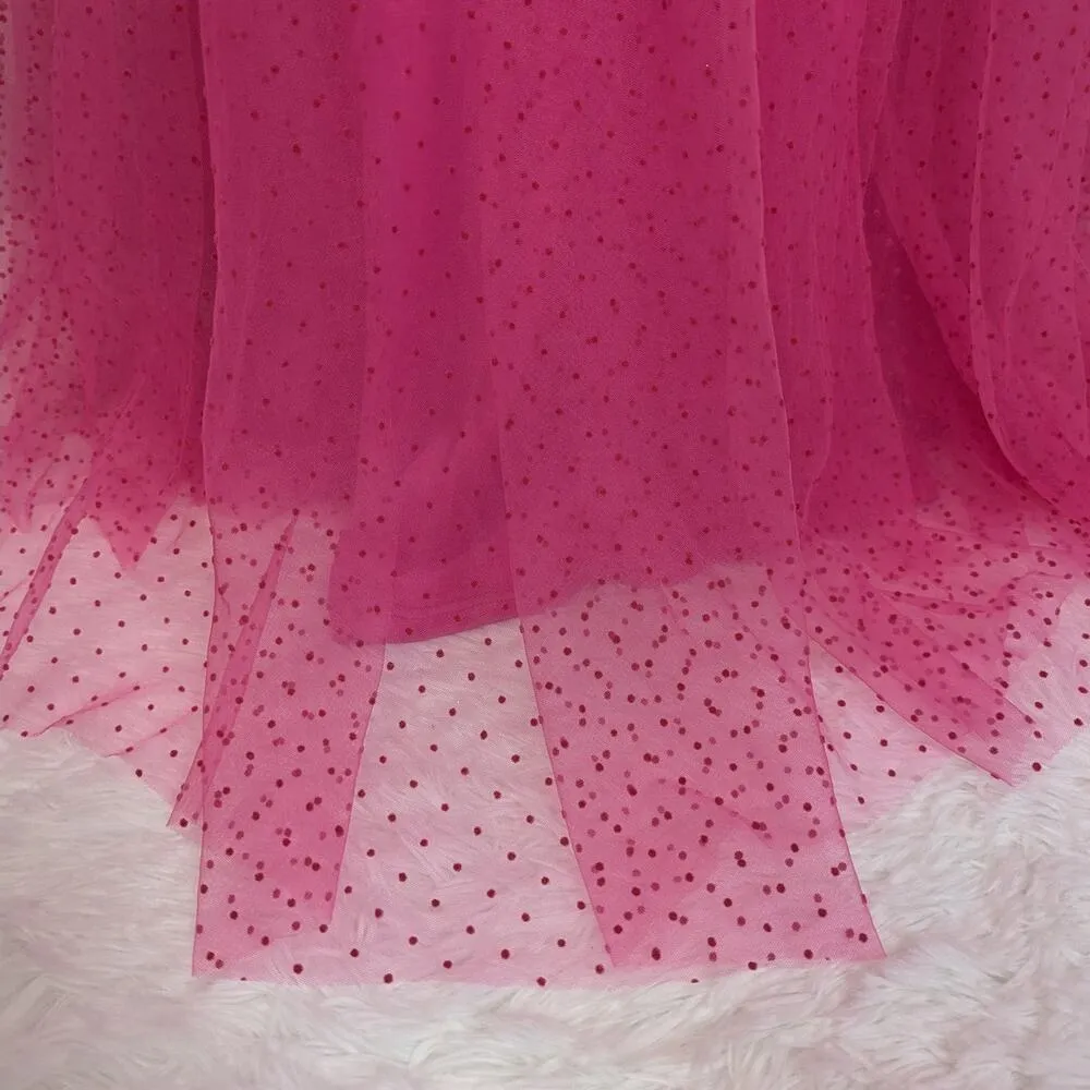 Faeriesty French Dot Formal Gown Pink Small Size XS - Image 9