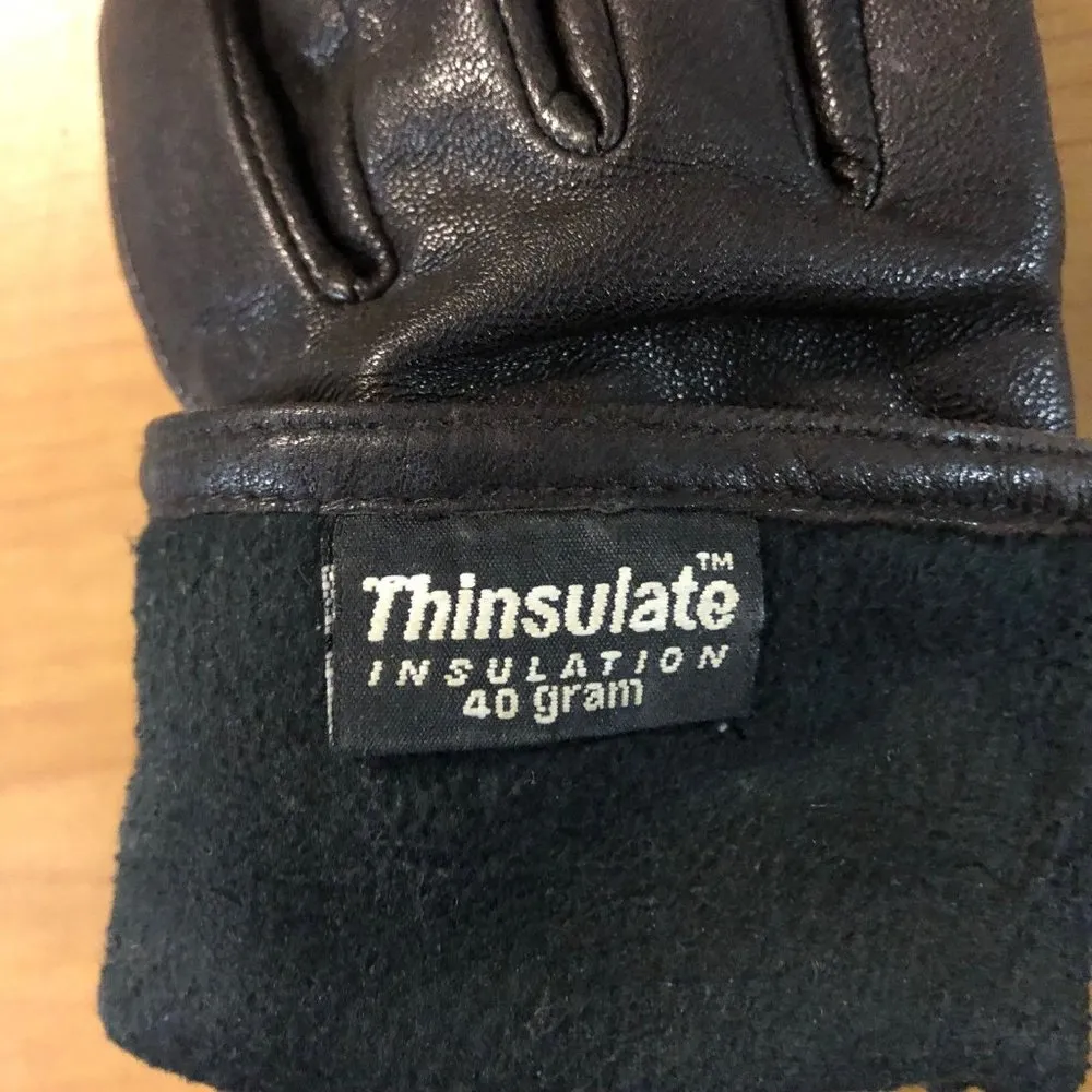 Thinsulate Insulation Leather Gloves Womens M Used Brown 40 Gram Size M - Image 9