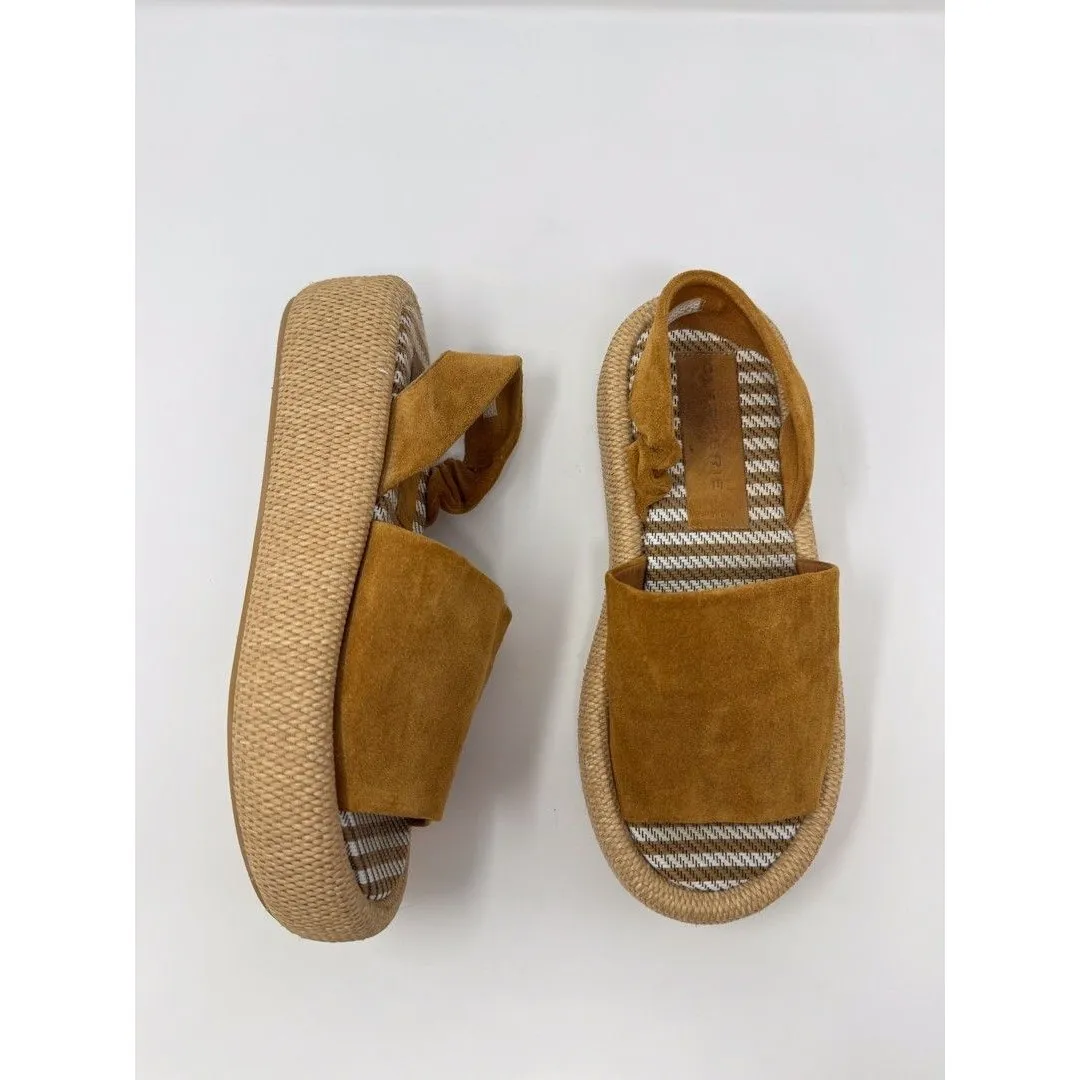 Robert Clergerie Womens Sandals Brown Suede Platform Aruba Woven Wedge US 7.5 - Image 4