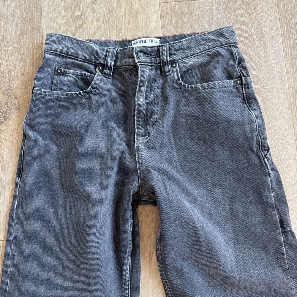 Free People We The Free Grey Baggy Denim Jeans - Image 2