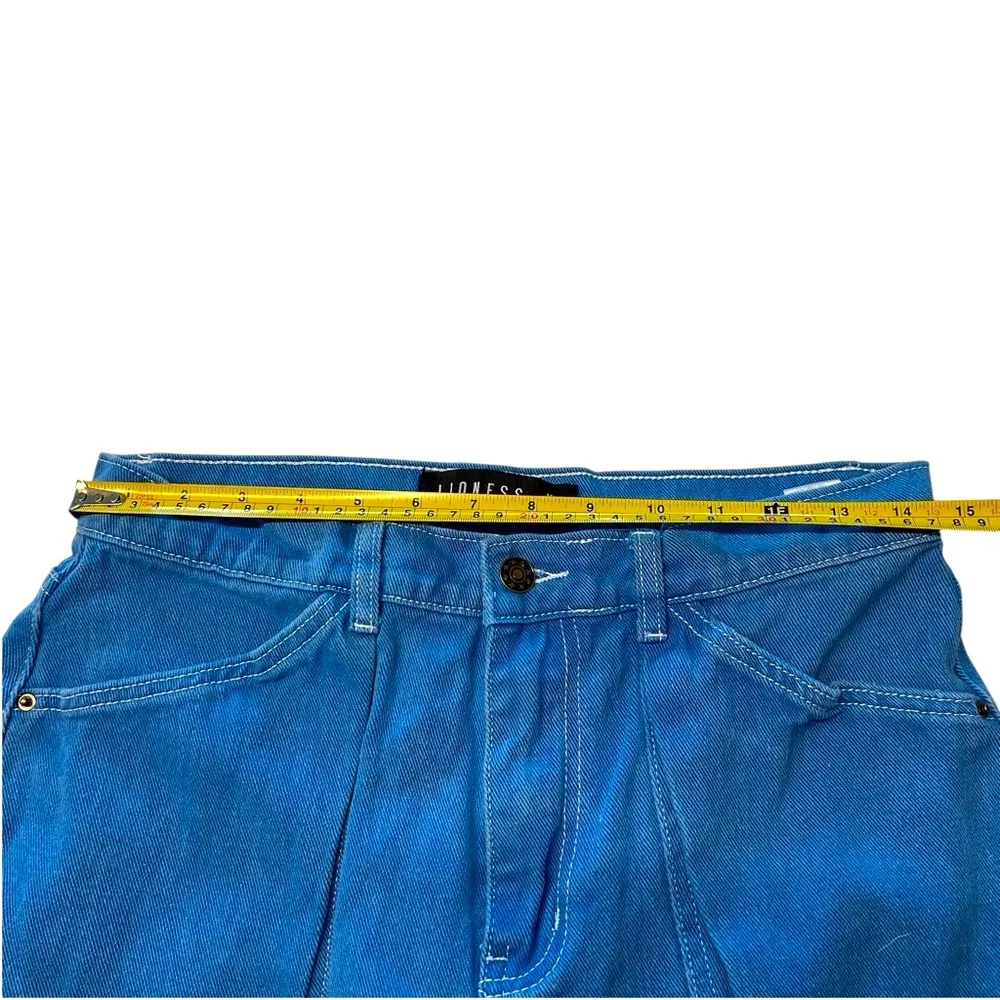 Lioness Women’s M Miami Vice Pants Blue Low Rise Wide Leg Cargo Baggy Y2K Cotton - Image 8