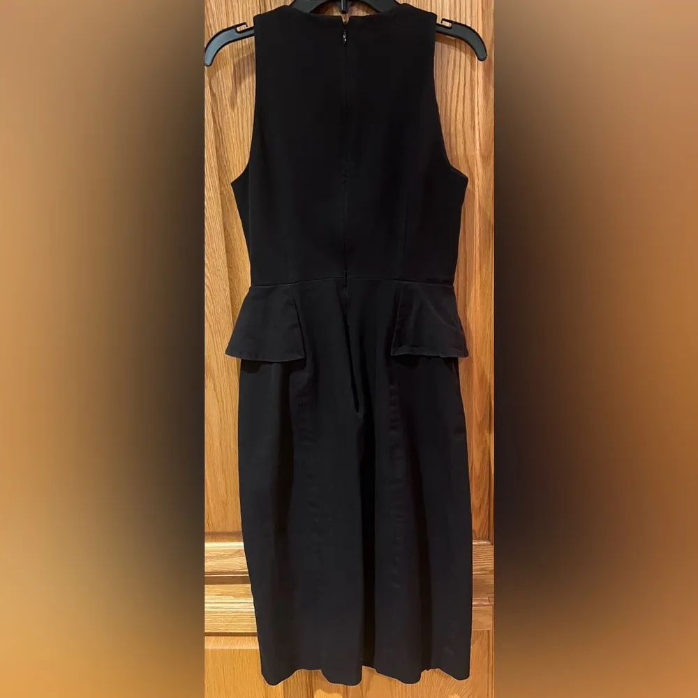 Banana Republic Bi-Stretch Side-Peplum Black Business Career Sheath Dress Size 2 - Image 6