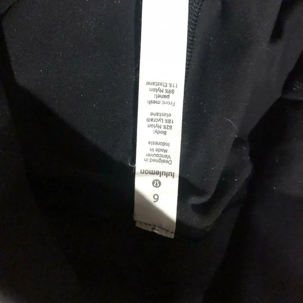 Lululemon Tech Mesh Panel Leggings Black Small 6 Full Length Legging - Image 9