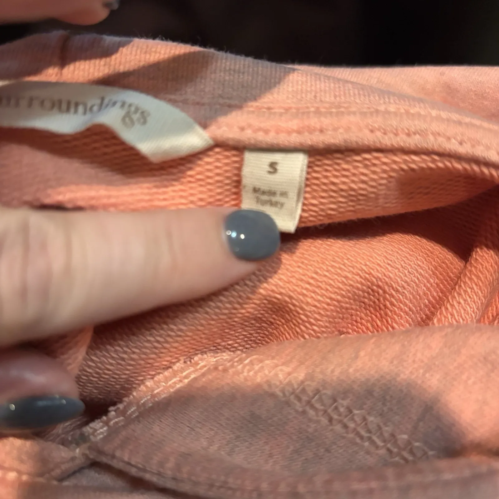 Soft Surroundings Hooded Sweatshirt Pink Gray Heather Long Sleeve Pockets Small - Image 6