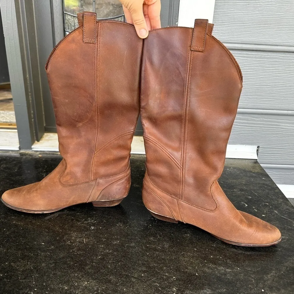 Vintage cowgirl Dexter riding boots western Roadeo genuine leather 9.5 c…​​​ Brown - Image 4