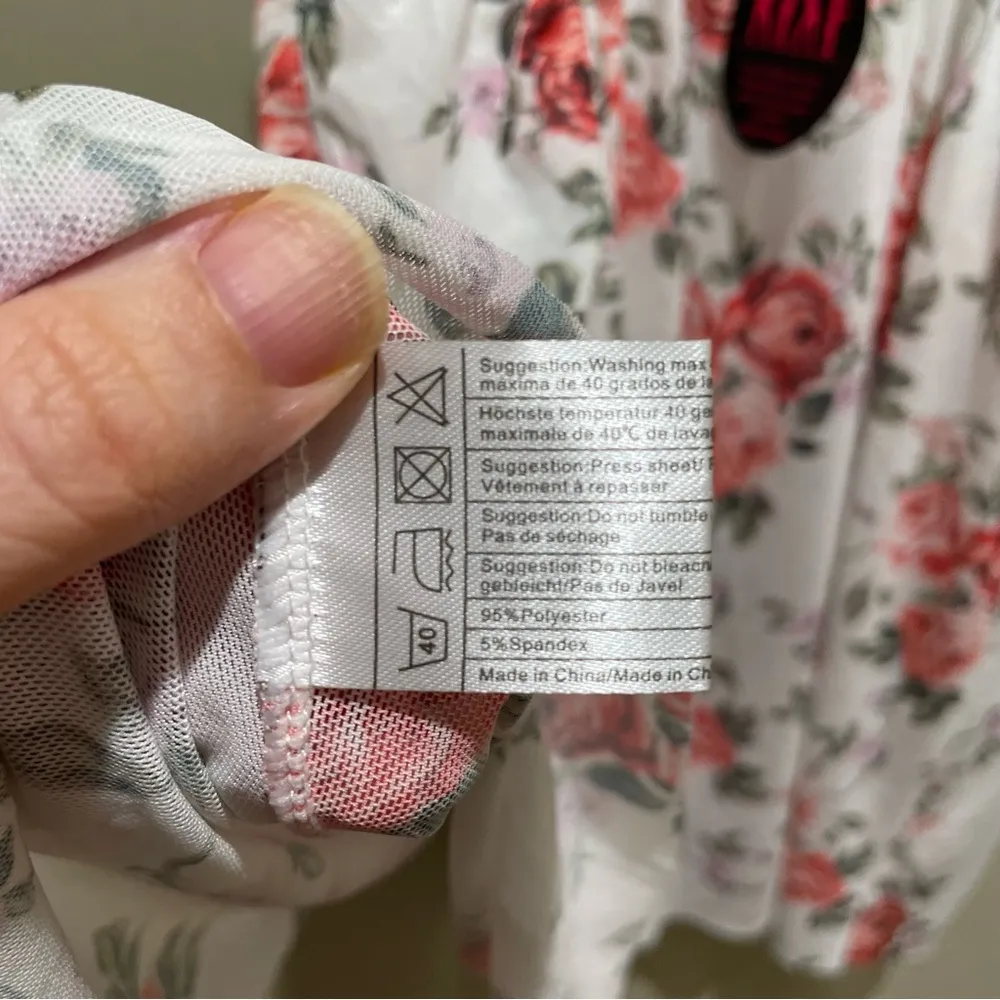 Avidlove Rose Floral Lace Babydoll Chemise Bodysuit Red White Plus Size 14W - Image 10