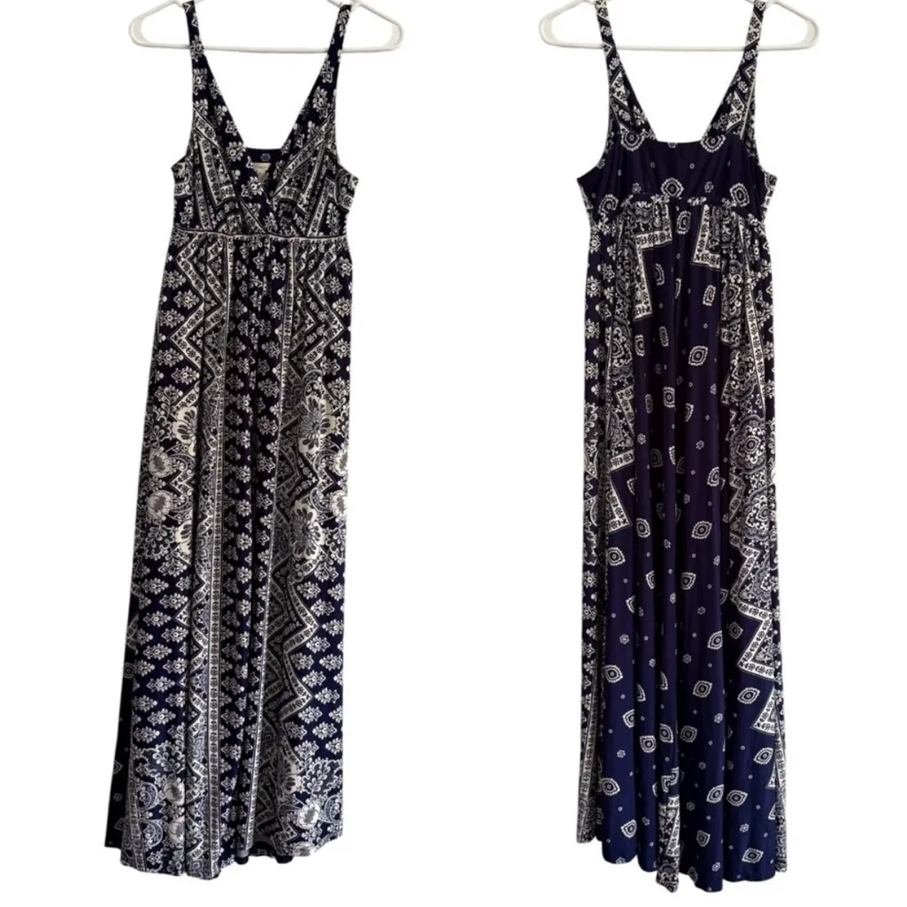 Soma Easy Knit Border Print Maxi Dress – Navy/White Bandana Tile Size XS - Image 5
