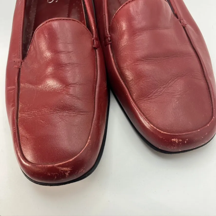 Bass‎ Womens Leather Loafers Size 9.5M Red Slip - Image 4