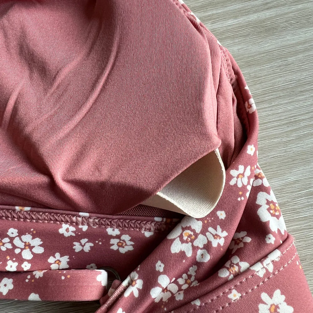 Andie Swim Tahiti Bikini Top Medium Ditsy Floral Rose Red Cottage - Image 7