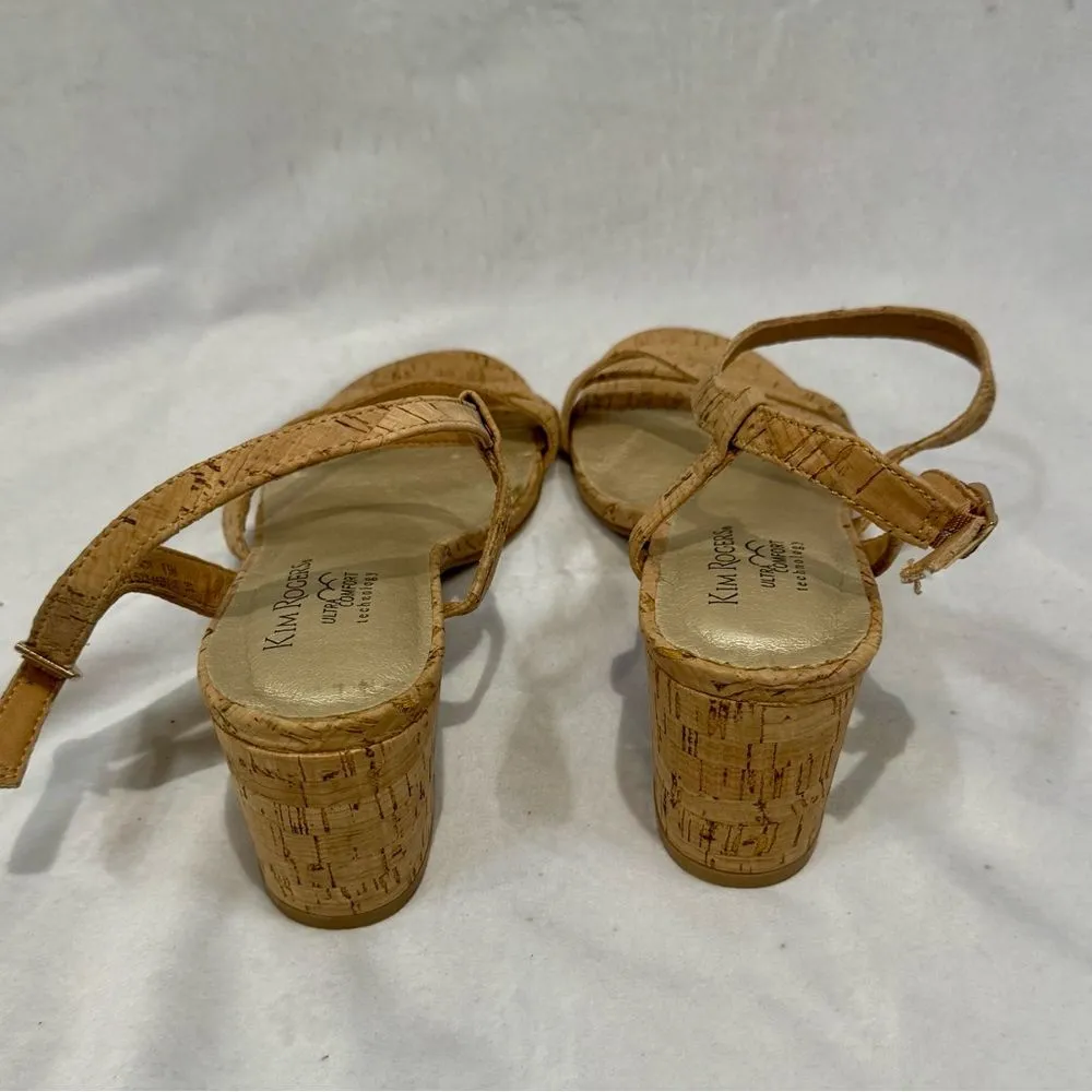 NEW Kim Rogers Ultra Comfort natural cork heeled Whendy sandals size 8.5 NWOB - Image 4
