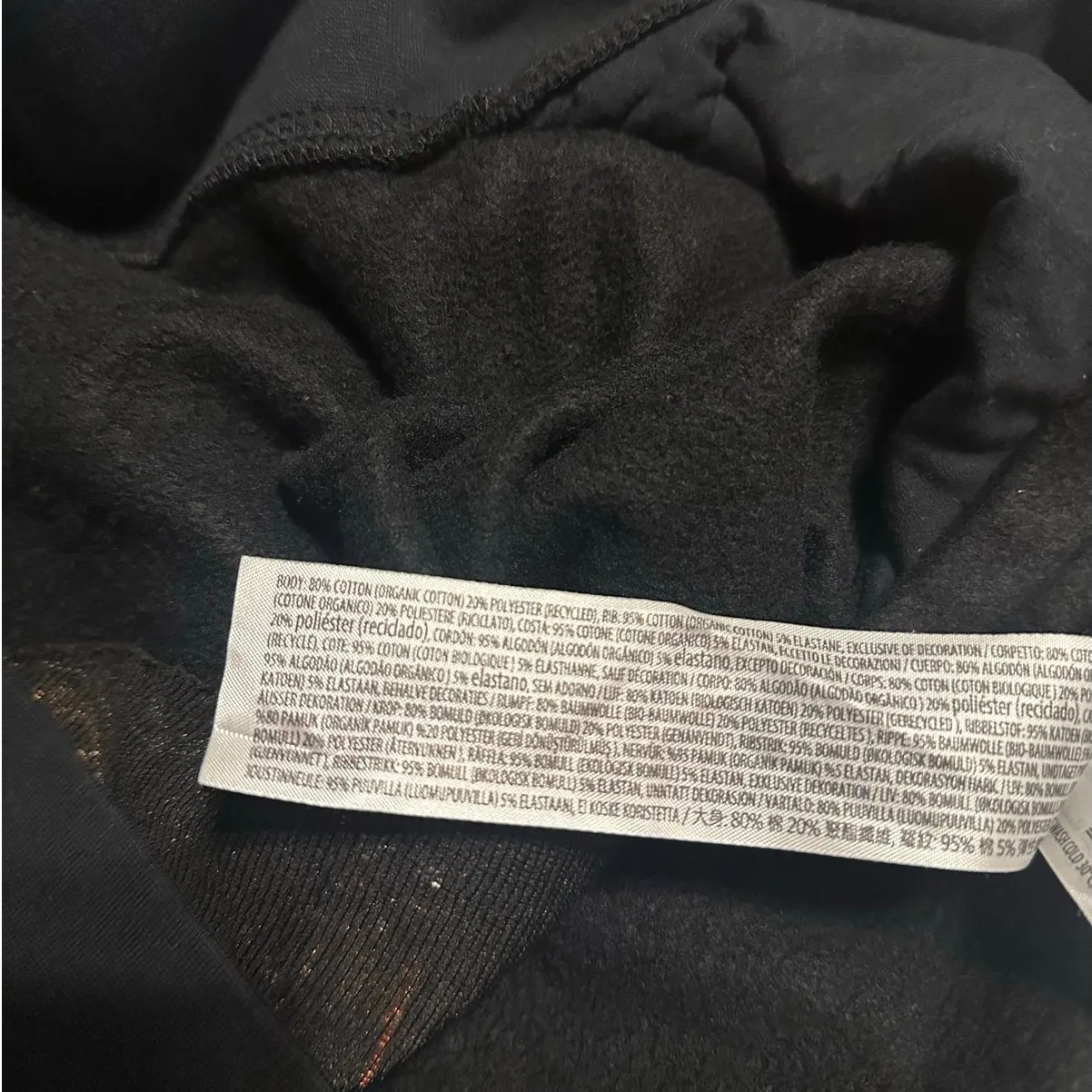 Disney 100 Cropped Hoodie Women's Large Black Embroidered Hooded Sweatshirt NWOT - Image 5