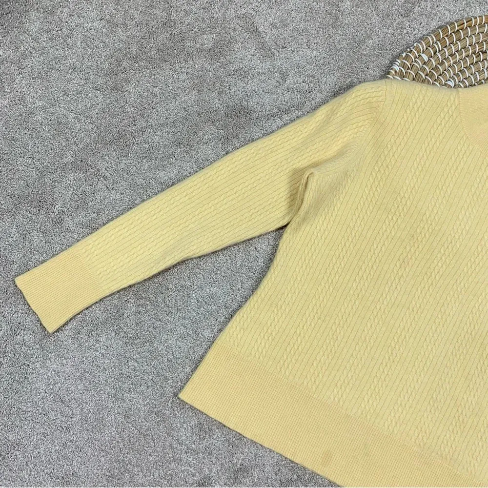 Investments 100% Cashmere Pure Fine Sweater Longsleeve Mock Neck in Yellow L - Image 5