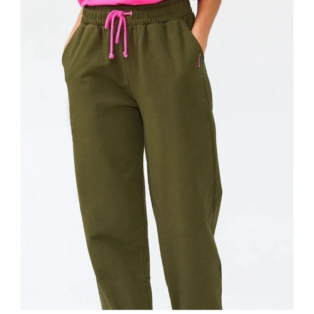 NWT Terez New Yorker Hunter Green Wear what makes you happy Sweatpants Size M - Image 2