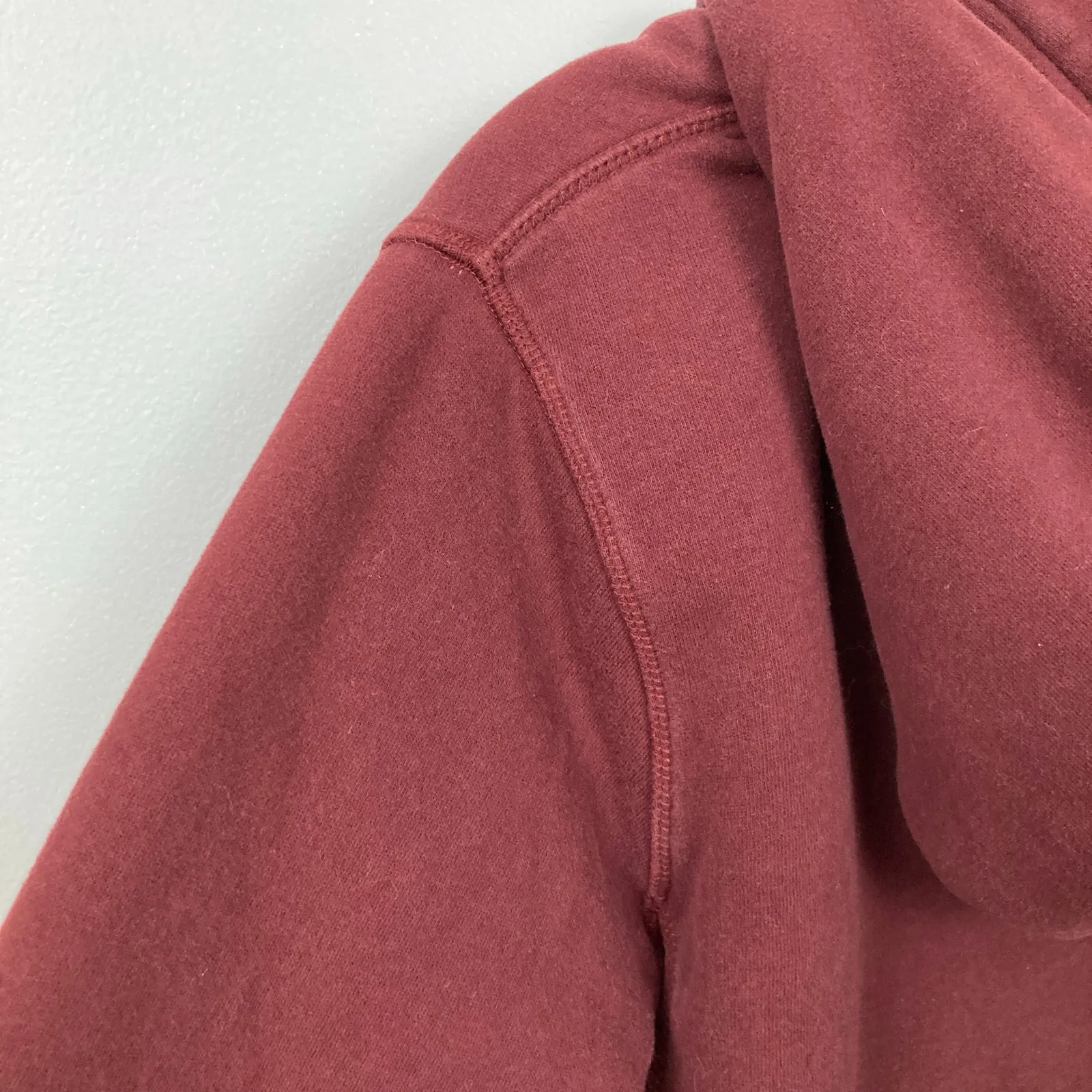 Y2K Cocoa Womens S Burgundy Fleece Lined Spellout Zip Front Hoodie Mallcore Red - Image 14