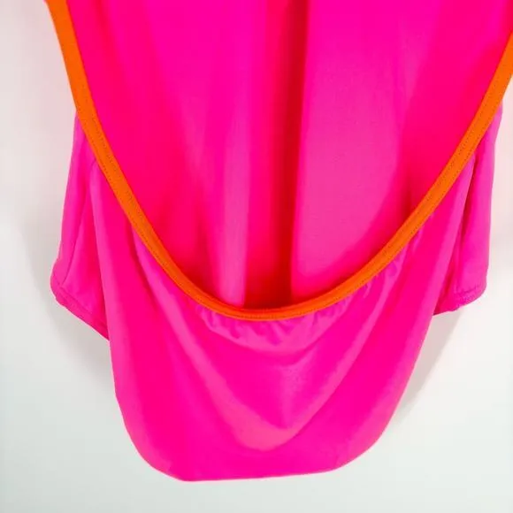 Kate Spade Keyhole One Piece‎ Swimsuit Size Large Neon  Pink Orange NWT Bright - Image 8