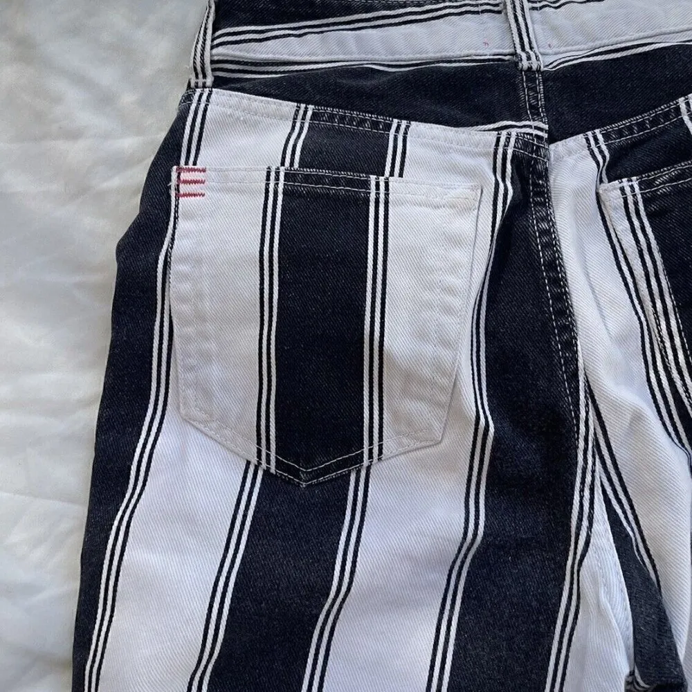 BDG Urban Outfitters Jeans Striped Size 26 Black White Denim Jeans Pants Retro - Image 11