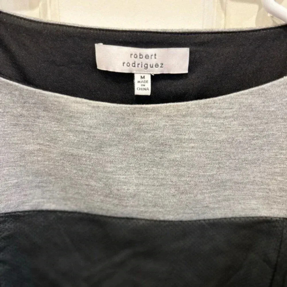 Robert Rodriguez Perforated Leather Front‎ Top Medium - Image 2